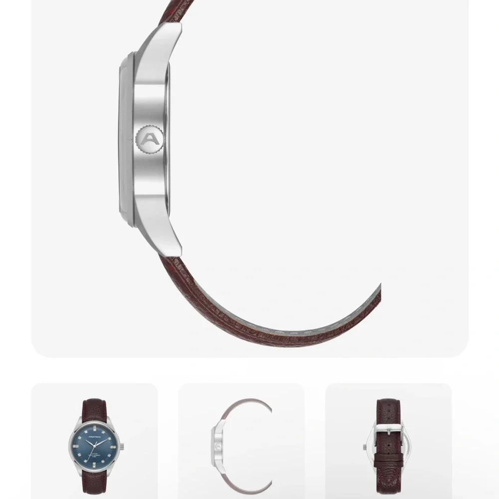 ✨ Armitron Knox™ 40mm Diamond Accent Watch – Navy/Silver/Brown (New in Box)